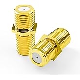 VCE Coaxial Cable Connector, RG6 Coax Cable Extender F-Type Gold Plated Adapter Female to Female for TV, Satellite, 2 Pack
