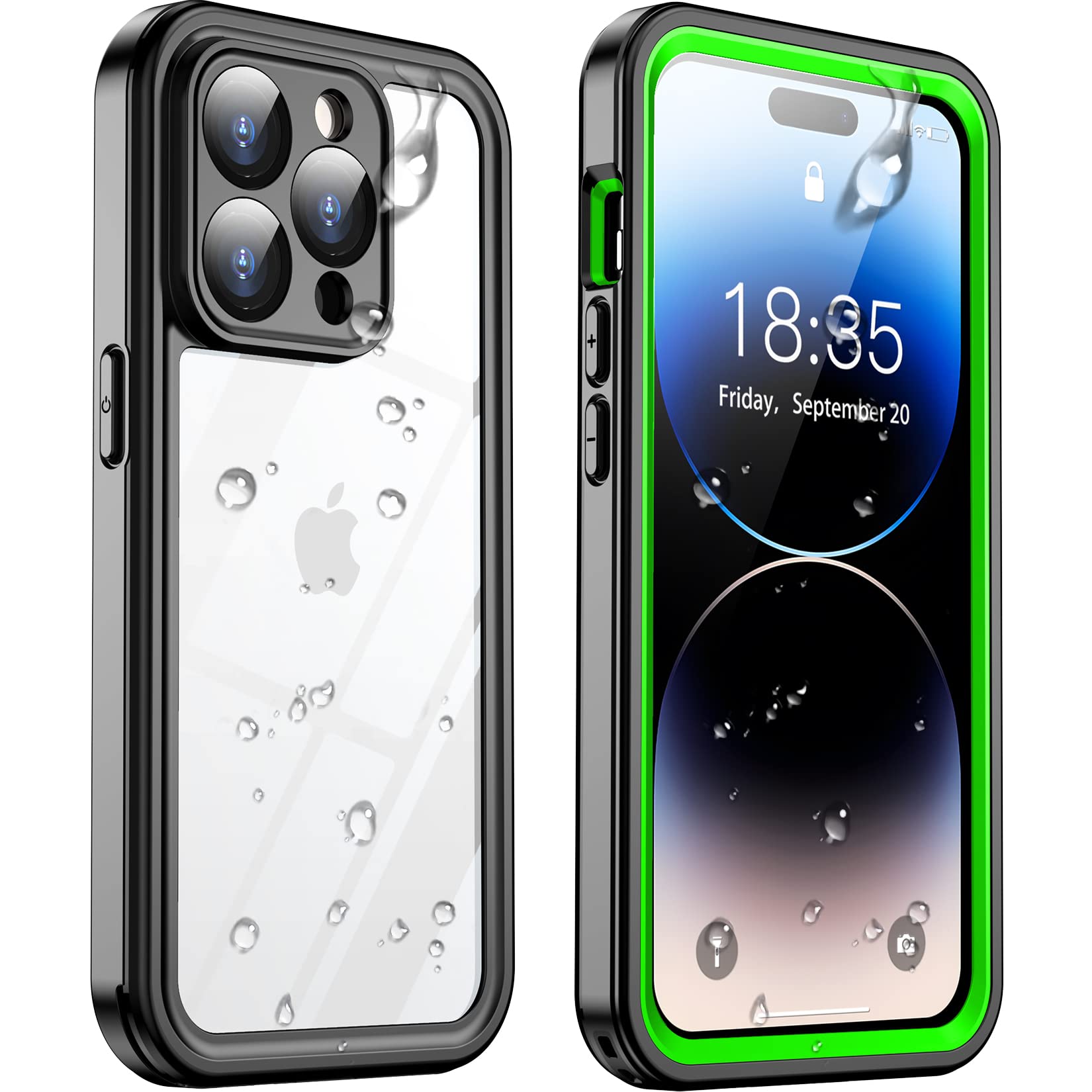 Temdan for iPhone 14 Pro Case Waterproof,Built-in