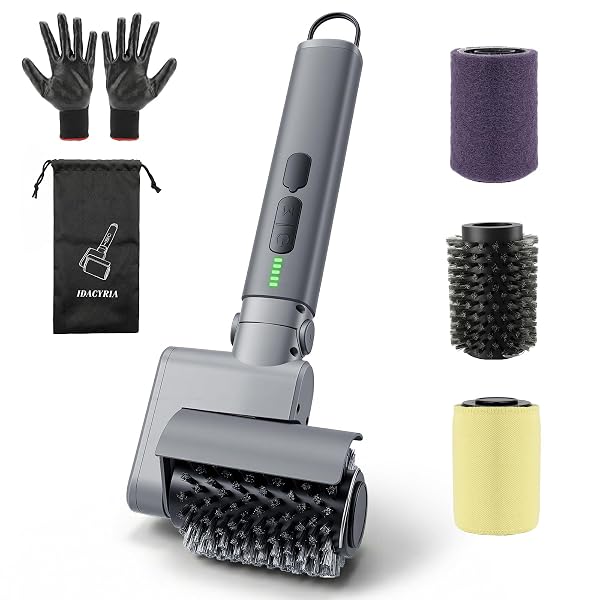 ELECTRIC GRILL BRUSH FOR OUTDOOR, RECHARGEABLE BBQ GRILL...
