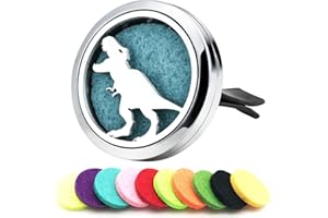 AZNECK 30mm Car Essential Oil Diffuser Vent Clips Air Freshener Vent Clip Aromatherapy Car Accessories 10 Felt Pads for Gift Women (Dinosaur)