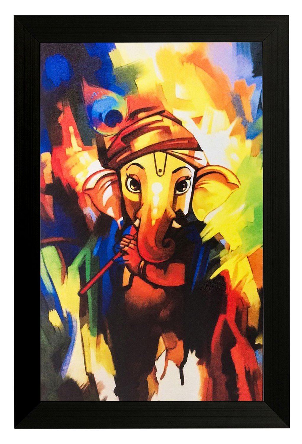 EK Number Ganesh Modern Art Design Framed Painting(Frame Size 30CM x3CM 22CM)