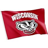 Desert Cactus University of Wisconsin UW Flag - 3 x 5 Feet Badgers Banner, Indoor/Outdoor Durable Fabric, 100% Polyester Design (Style 6)