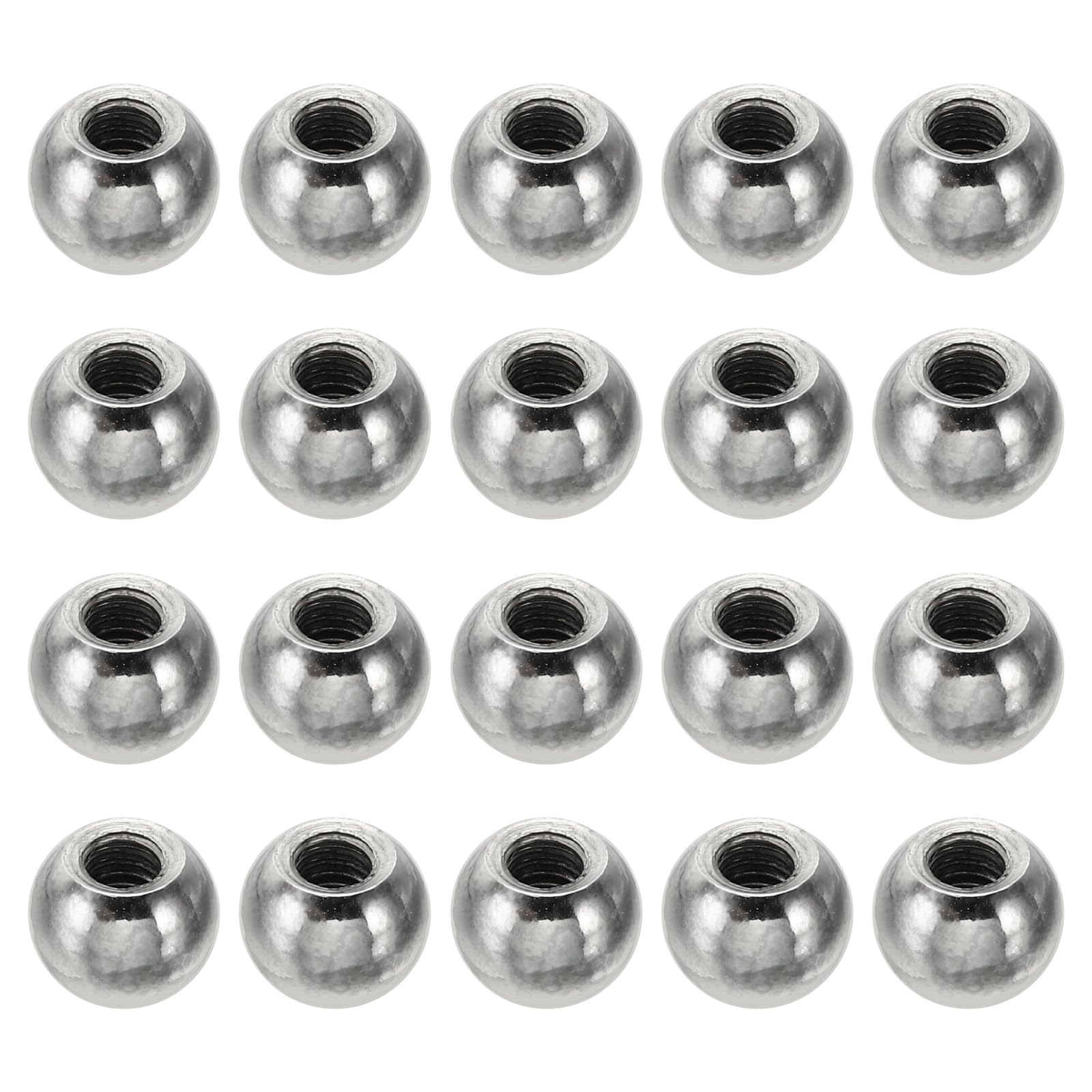 PATIKIL M4x9mm Ball Nuts Knob, 30 Pack Steel Drilling Ball Caps Blind Hole Handle Nut Decoration for Furniture Lamp or DIY Project, Nickel Color
