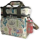 BAGNEER Insulated Lunch Bag Double Decker Lunch Box Camping Picnic Cooler, Leakproof Work Lunchbox Durable Outdoor Beach Lunch Pail Food & Drink Thermal Bag For Men Women, 14L (Cactus)