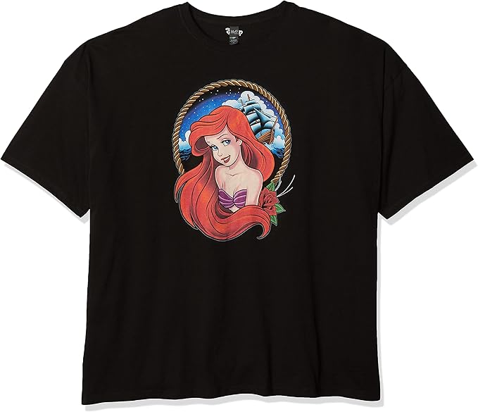 Amazon ディズニー メンズ リトルマーメイド アリエル 世界の一部グラフィックtシャツ Tシャツ カットソー 通販