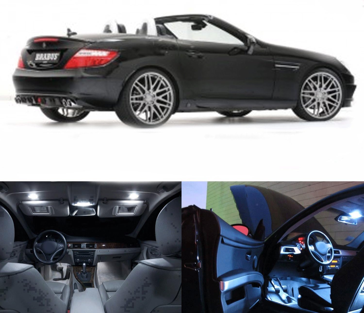 LED White Lights Interior Package Kit For Mercedes SLK 2011-2013 (16 pcs)