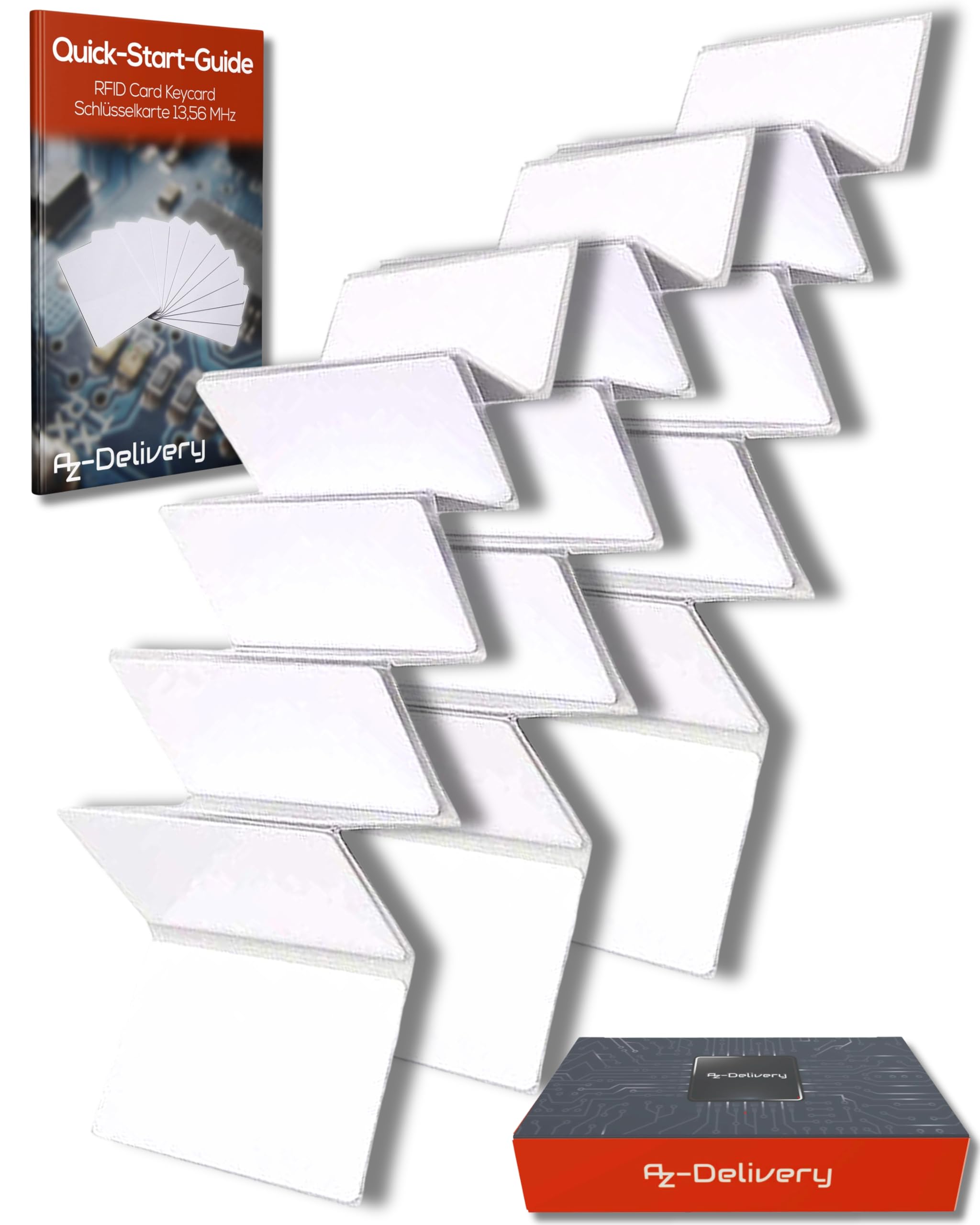 AZDelivery 30 x RFID Keycards MF S50 13,56 MHz compatible with Arduino including E-Book!