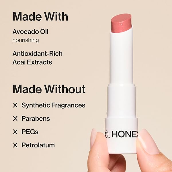 HONEST BEAUTY MOISTURIZING VEGAN TINTED LIP BALM | ANTIOXIDANT-RICH ACAI EXTRACTS + AVOCADO OIL | PARABEN FREE + CRUELTY FREE | BLOOD ORANGE