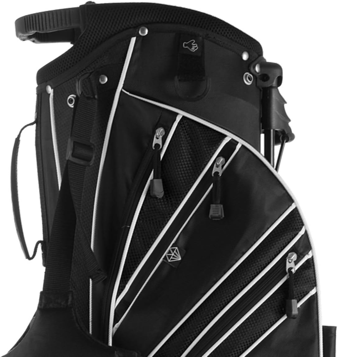 Tangkula Golf Stand Bag w/6 Way Divider Carry Organizer Pockets Storage Golf Travel Bag(Black) : Sports & Outdoors