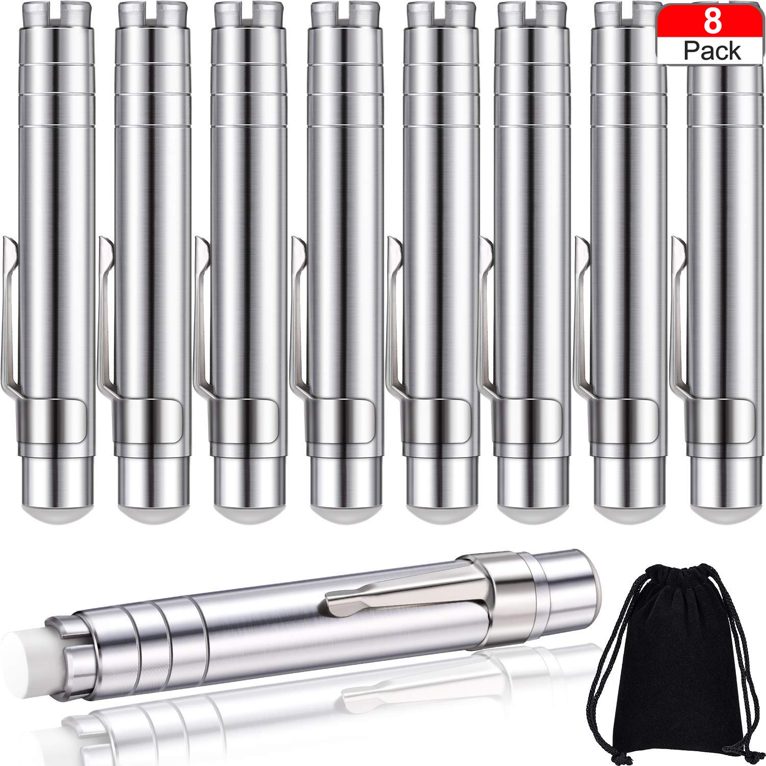 Aluminum Alloy Chalks Holder with Storage Bag, Teacher's Chalk Clip Unbroken Chalk Keeper for Teachers, Children's Painting and Writing (8)