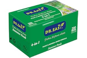DR.EASY SUMMER FRESH Dryer Sheets Plant Based Formula 200 Ct Fabric Softener sheets for Laundry Essential Oil Scented No Arti
