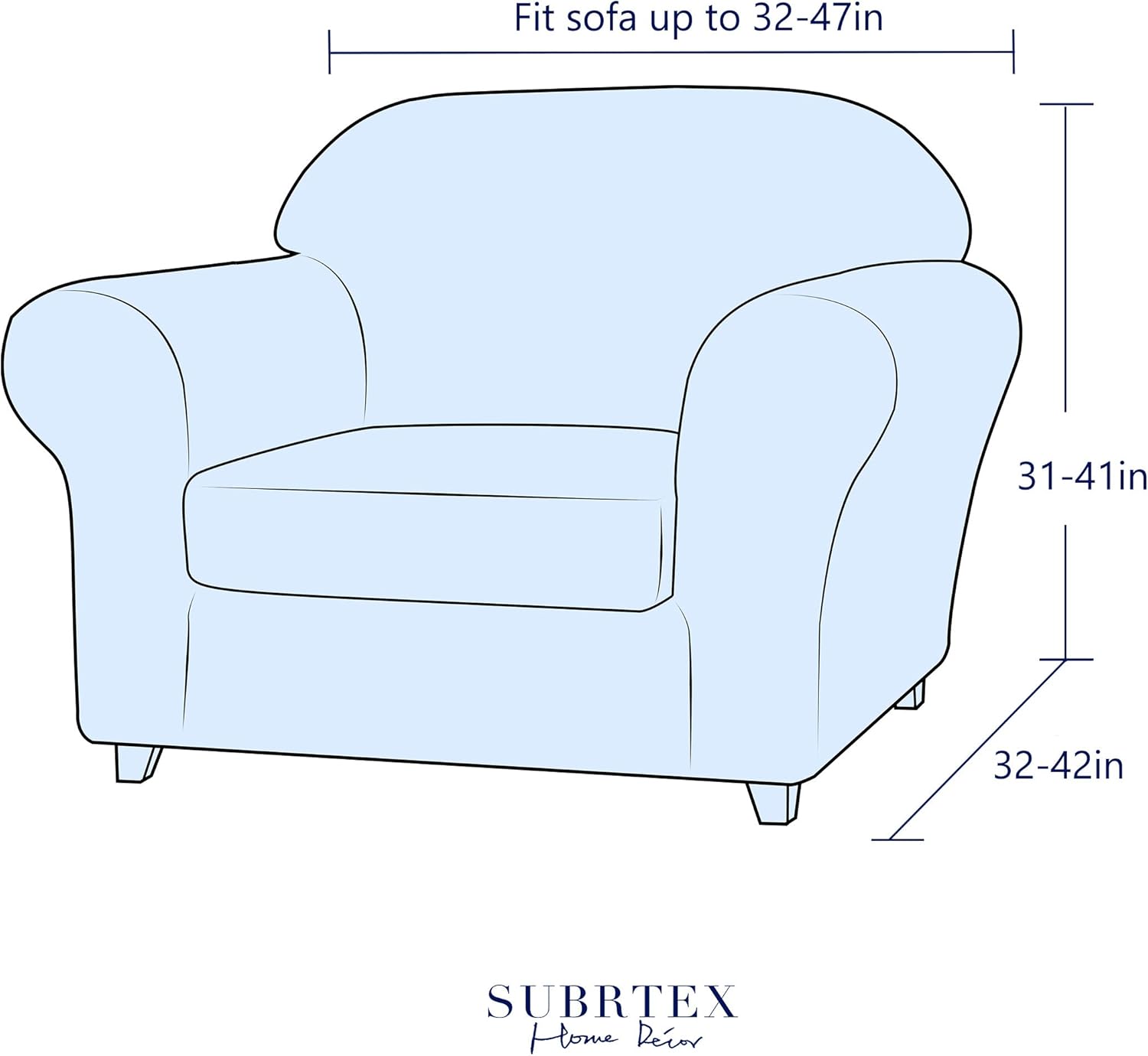 subrtex Sofa Cover 2 Piece Stretch Couch Slipcovers Furniture Protector for Armchair Loveseat Washable Soft Jacquard Fabric Anti Slip, Small, Light Gray: Home & Kitchen