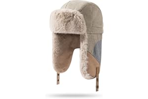 CLAPE Winter Trapper Hats Windproof Warm Faux Fur Trooper Hat for Men Women Ushanka Russian Hat Snow Eskimo Hat with Ear Flap