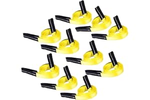 WHSSFINE Lifting Slings Straps 8 Foot by 1 inch 1333 lbs Capacity Heavy Duty Lifting Stitching Web Flat Eye to Eye Loop Ends for Rock Tree Saver Lifting Furniture Appliances Machine 10 Pack