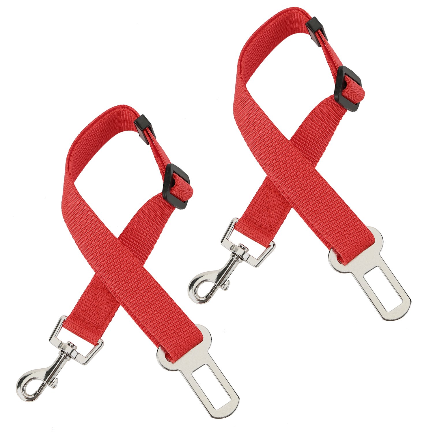 Top Munster 2 Pcs Car Vehicle Adjustable Pet Dog Cat Safety Leash Leads Seat Belts Nylon Harness Seatbelt Set Red