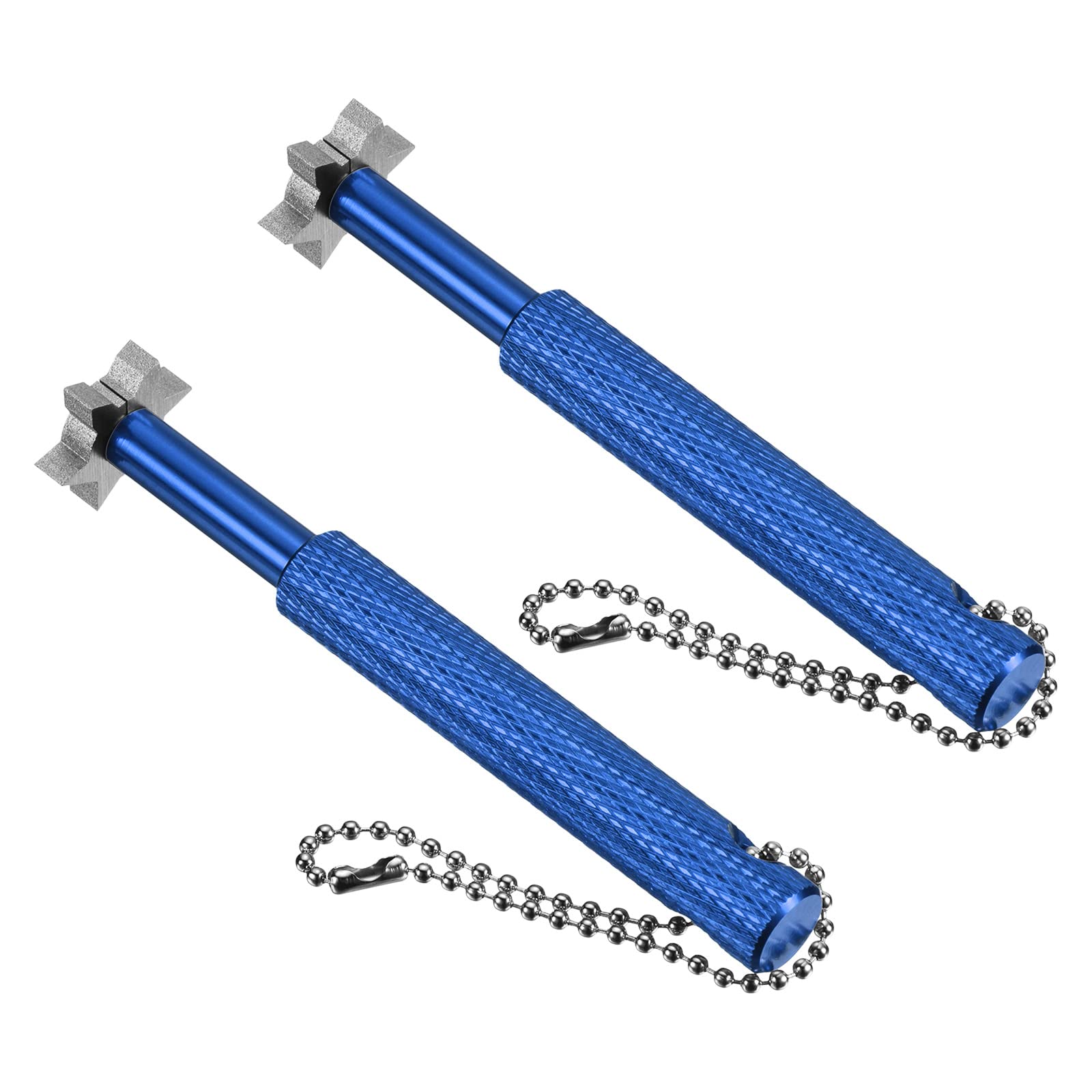 PATIKIL Golf Club Groove Sharpener, 2 Pack U V Type 6 Heads Re-Grooving Tool Golf Club Cleaning for Golf Irons Wedges Utility Clubs, Blue