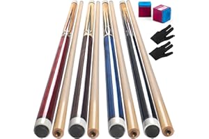 IIQ Pool Cue, 4 Pcs Pool Cue Stick 18 19 20 21 oz 4 Sets Cue Sticks 58 inch Pool Cues Adult Canadian Maple Wood Billiard Stick