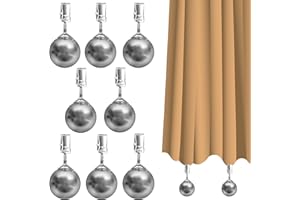 Yteseery 8 Pack Outdoor Curtain Weights, Heavy Duty Drapery Weights for Pergola Patio Gazebo Cabana, Stainless Steel Clip for Fixing Tablecloth Garden Flag