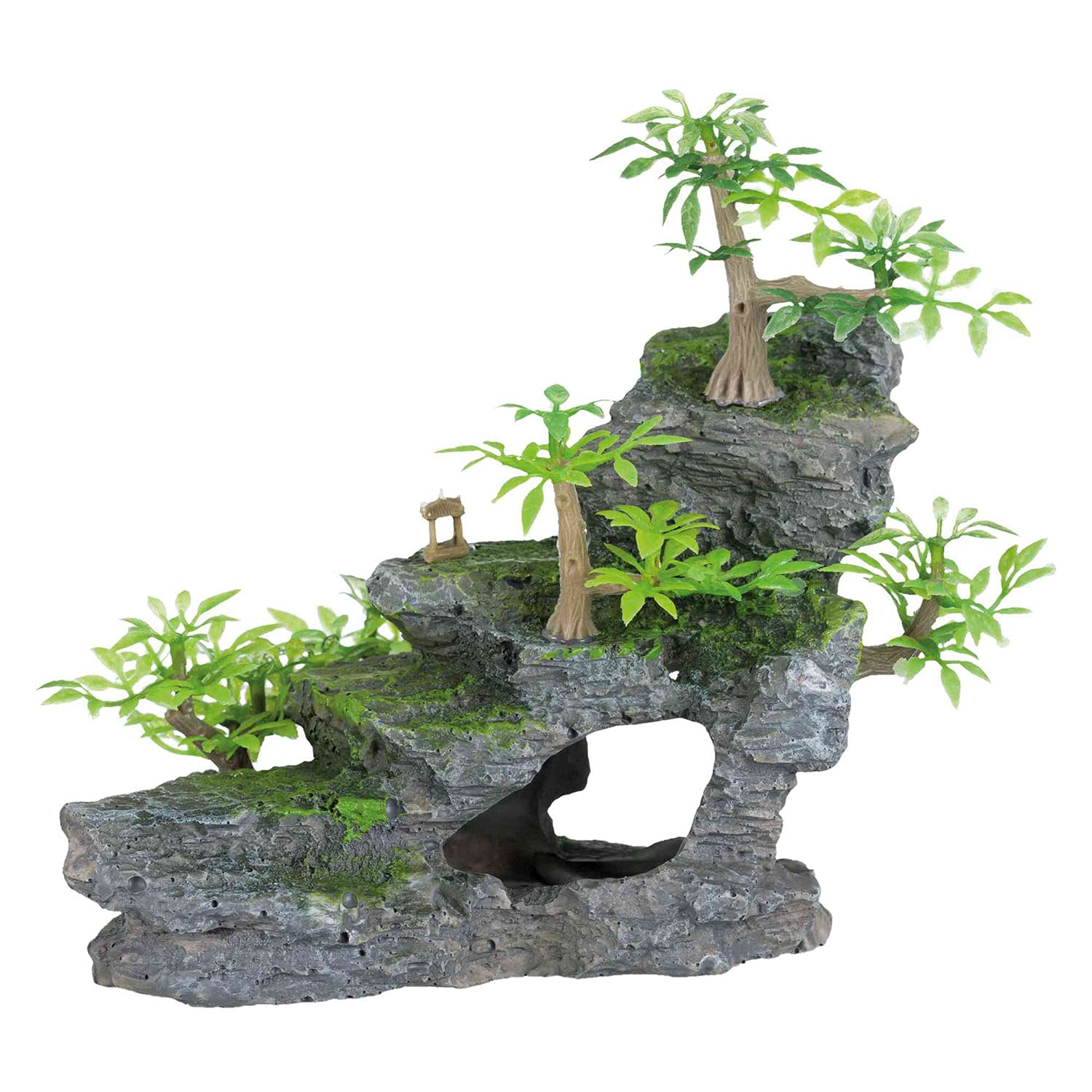 Trixie 8852 Rock Stairs Formation with Plants Aquarium Decoration 19 cm