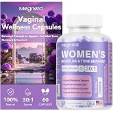 MEGNETA Vaginal Moisture Support, 60 Vegan Capsules | Supports Feminine Elasticity &amp; Intimate Moisture With Kacip Fatimah, Manjakani &amp; Slippery Elm