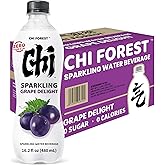 CHI FOREST Flavored Sparkling Water Beverage, Delight Grape Flavor, Zero Sugar, 16.2 fl oz Bottles (pack of 15)