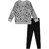 Pink Angel Girls 2-Piece Fleece Crewneck Sweatshirt and Legging Set - Cozy Printed Outfits