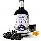 Heartland Organic Elderberry Syrup - Cold Pressed Elderberry Juice, Zero Water Added - Immune Support for Kids & Adults - Made with Raw Honey, Ginger, Cinnamon & Star Anise - 26 fl oz (750 ml)