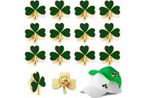 FIINTRWA 2/12/24 Pcs St. Patrick's Day Clover Lapel Pins Irish Lucky Shamrock Pins Brooches Jewelry for Women and Men Culture Celebration Pin Festivals Gift