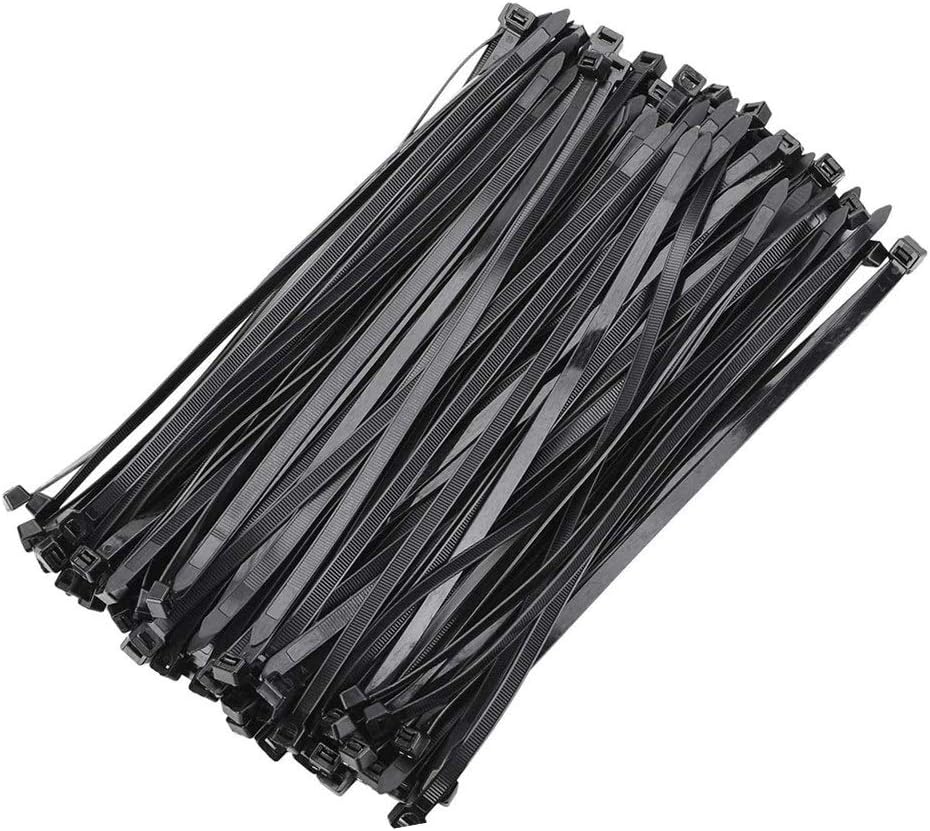 sinzau 100mm x 2.5mm Black Heavy Duty Nylon Cable Ties Wraps Pack of 1000
