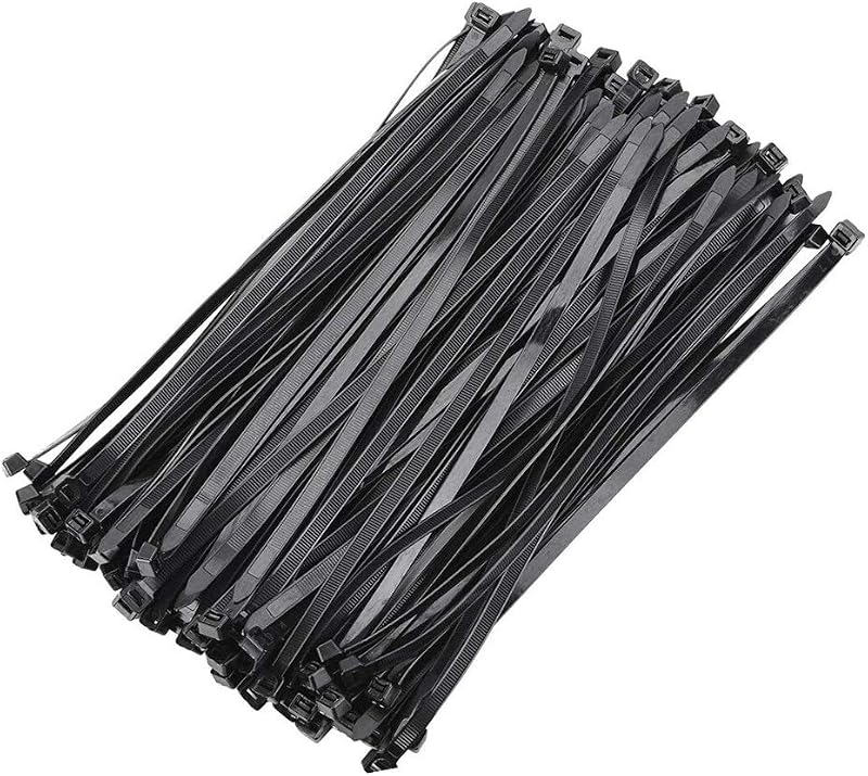 sinzau 100mm x 2.5mm Black Heavy Duty Nylon Cable Ties Wraps Pack of 1000