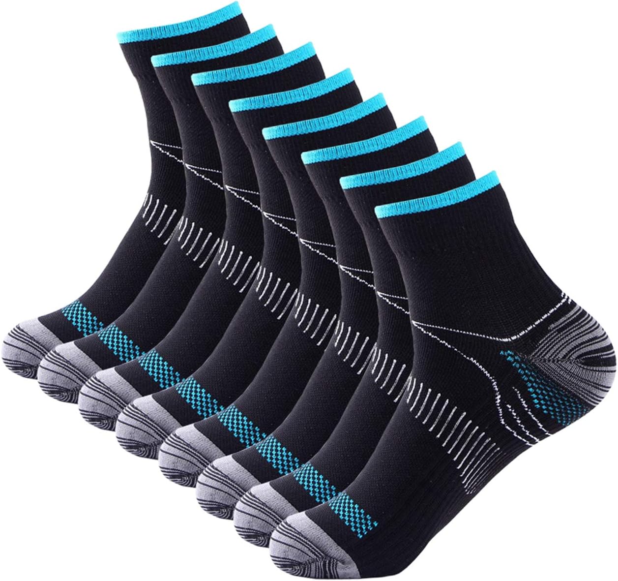Pairs Johnda Compression Socks for Men and Women Plantar Fasciitis Arch Support Foot Relieve Pain Supports Heel