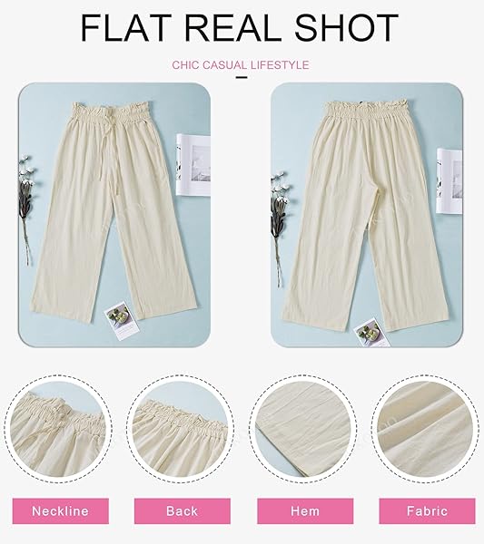 DOKOTOO COMFY CASUAL LOOSE STRETCH DRAWSTRING TIE ELASTIC WAIST SOLID JOGGING JOGGER WORK OFFICE WIDE LEG PANTS SWEATPANTS FOR WOMEN WITH POCKETS KHAKI MEDIUM