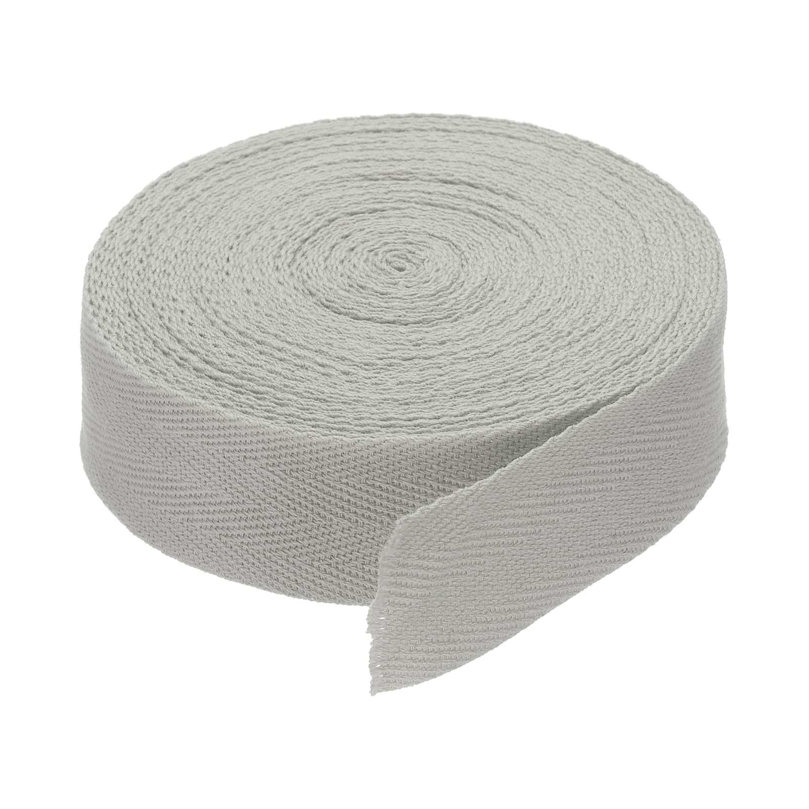DMiotech 1.2"(3cm) 10 Yards Cotton Twill Tape Cotton Ribbons Bias Binding Tape Herringbone Tape Ribbons Light Gray for DIY Crafts Making, Clothes, Knit