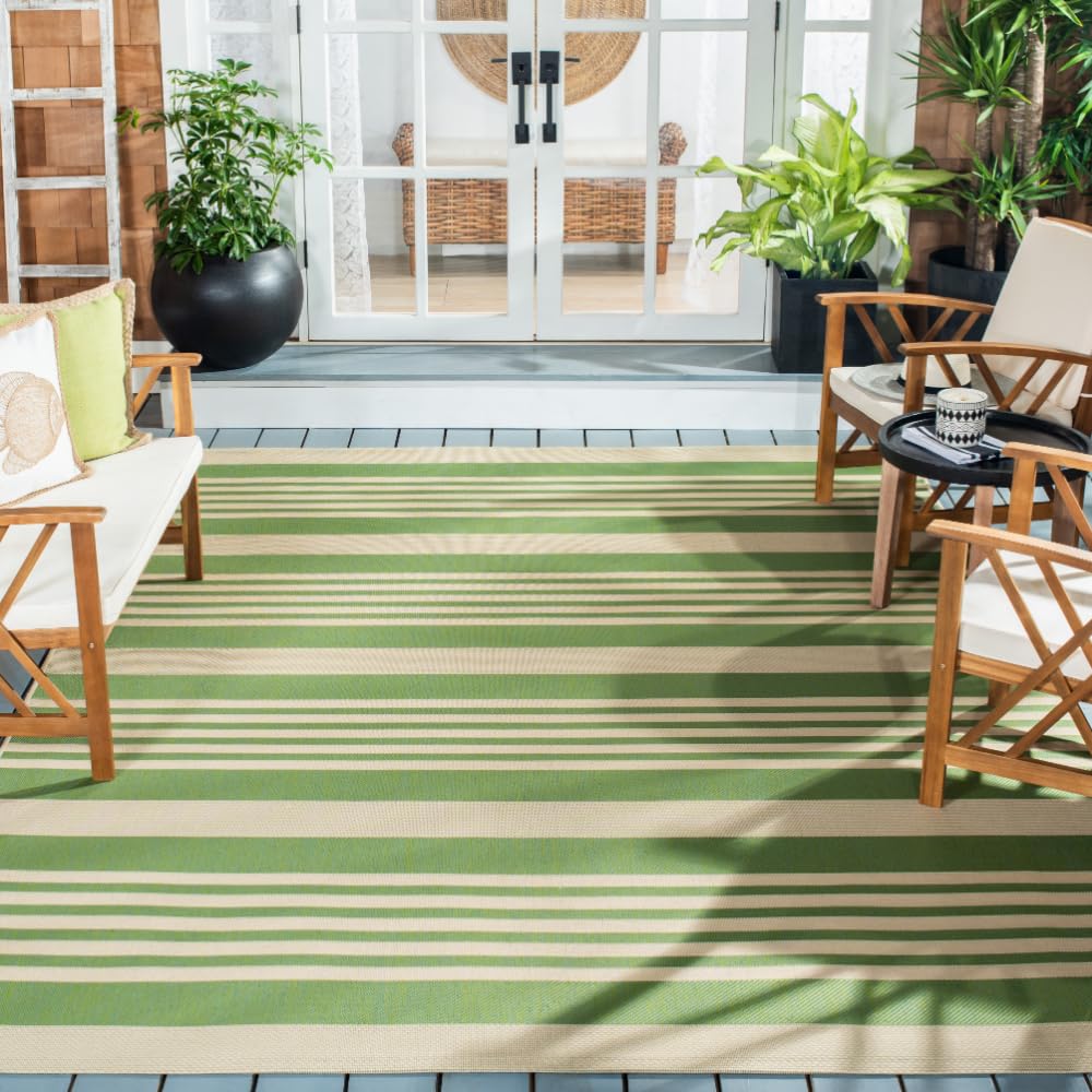 SAFAVIEH Washable Rug Outdoor Courtyard Collection - 8' x 10', Green & Beige, Non-Shedding & Easy Cleaning, Ideal for Patio, Backyard, Mudroom, DIning Space (CY6062-244) Image SAFAVIEH Washable Rug Outdoor Courtyard Collection - 8' x 10', Green & Beige, Non-Shedding & Easy Cleaning, Ideal for Patio, Backyard, Mudroom, DIning Space (CY6062-244) Image