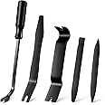 LivTee 5 pcs Auto Trim Removal Tool Kit, No Scratch Plastic Pry Tool Kit - Interior Door Panel Clip Fastener Removal Set for Vehicle Dash Radio Audio Installer (Black)