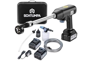 SCHTUMPA Cordless Pressure Washer, Portable Power Washer, 21V Electric Pressure Washer Gun with 652PSI, 6-in-1 Nozzle,4.0Ah Battery for Car/Floor/Window/Outdoor Cleaning(Adapted to Makita Battery)