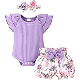 YOUNGER TREE Newborn Infant Baby Girl Clothes Romper Shorts Set Floral Summer Outfits Cute Baby Girl Clothing