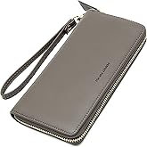 VOCUS Womens Wallet RFID Blocking Zip Around Wallet PU Leather Large Travel Long Purse Credit Card Holder with Wristlet