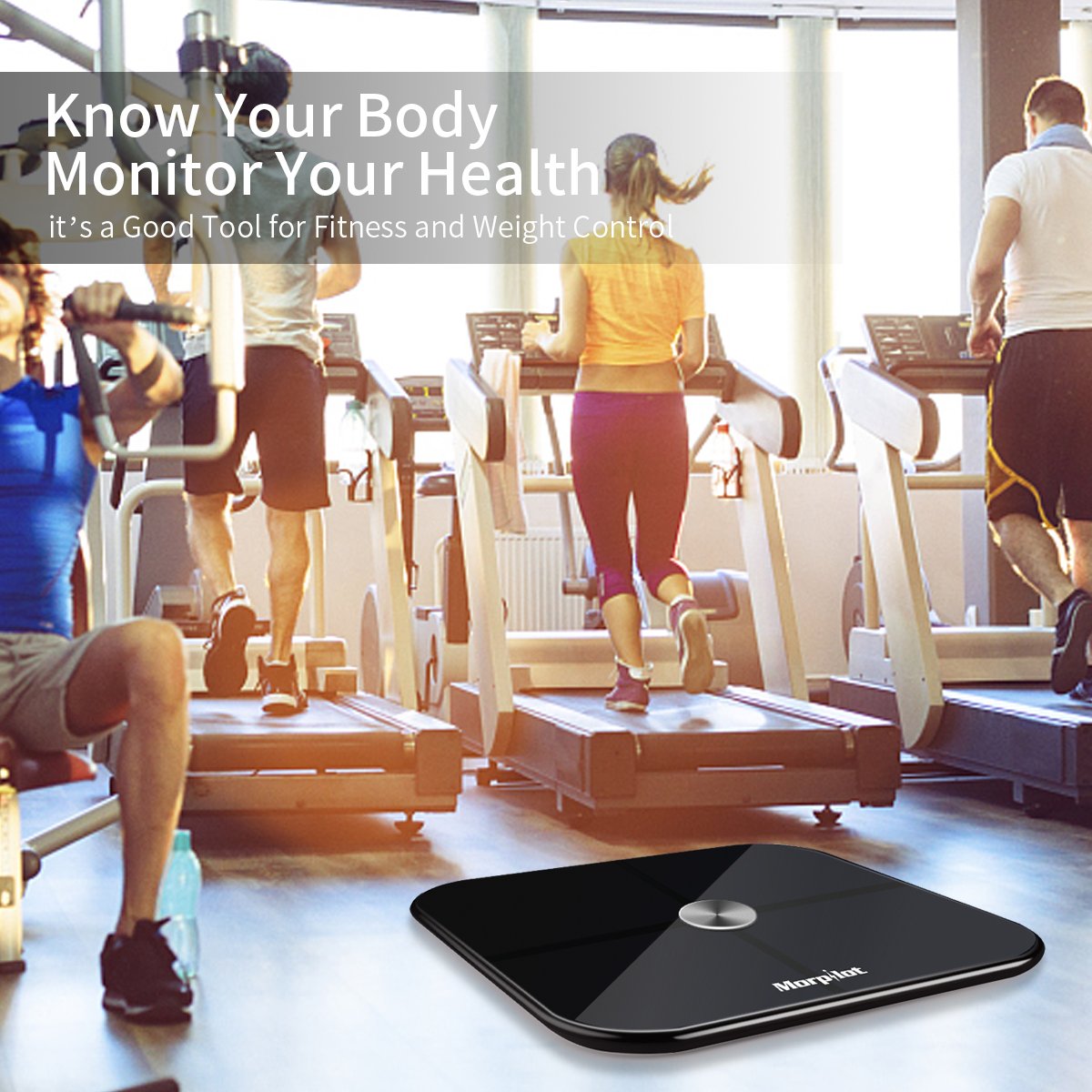 Bluetooth Body Fat Scale,17 Body Metrics, Morilot Smart Digital ITO Bmi Weight Bathroom Scale,Body Composition Analyzer Health Monitor with iOS and Android APP, 396 lbs