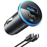 Anker USB C Car Charger Adapter, 52.5W Cigarette Lighter Charger, 323 Anker Car Charger with 30W PowerIQ 3.0 Fast Charging Ca