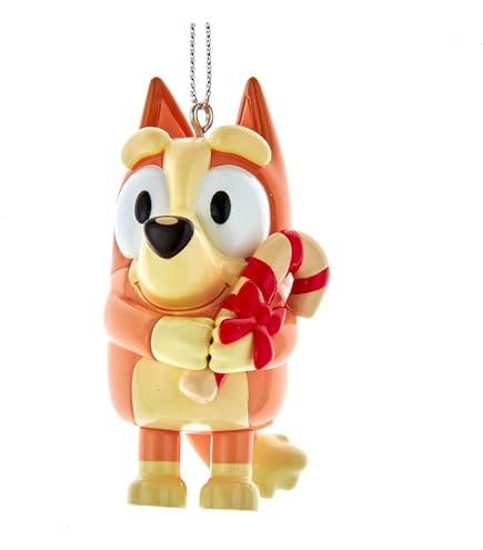 Kurt Adler Bluey Weihnachtsornament – 8,4 Cm, Mit Weihnachtsmütze, Offiziell Lizenziert