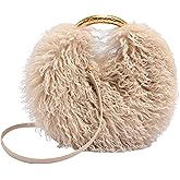 Faux Fur Handbag and Purse for Women Y2K Fluffy Hobo Shoulder Bag Cute Plush Furry Crossbody Bag with Adjustable Strap