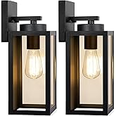 Outdoor Wall Light Fixtures, Exterior Waterproof Wall Lanterns, Porch Sconces Lighting with E26 Sockets & Glass Shades, Moder