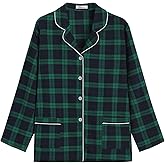 Latuza Women's Cotton Flannel Sleep Shirt Long Sleeve Button Down Pajama Top