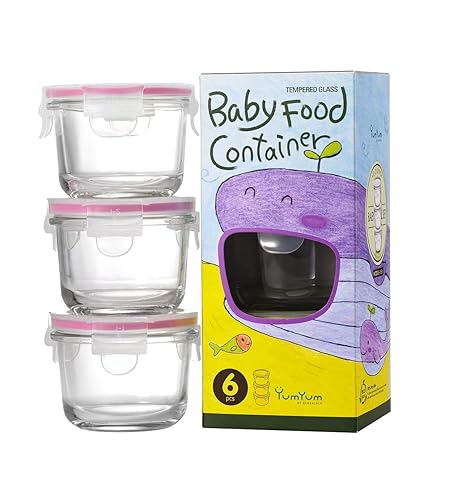 Glasslock (GL-545, 3x 165ml) Runde Frischhaltedose aus Glas - Baby Set Typ