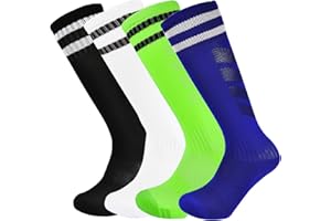 Marchare Boys Soccer Socks Toddler Athletic Socks Knee High Striped Football Socks For Boys Girls