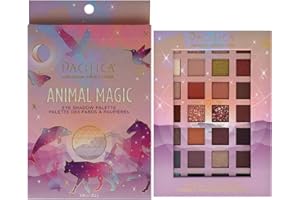 Pacifica Eyeshadow Palette – Animal Magic with Colorful Blendable Shades, Highly Pigmented Mineral Eyeshadow, Talc-Free, Vegan & Cruelty-Free, 0.89 oz (28 Shades)