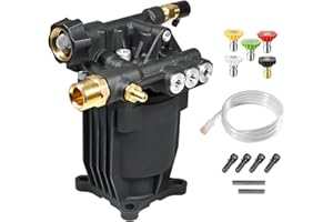 YAMATIC 3/4" Shaft Horizontal Pressure Washer Pump Max 3400 PSI @ 2.6 GPM Replacement Pump Compatible with Simpson 90029, 520002,520004,Dewalt dxpw3425 Honda GC190 and More Brand Power Washer.