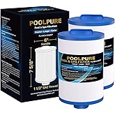 POOLPURE 6CH-940RP Removable Handle Spa Filter Replaces PWW50P3(1 1/2" Coarse Thread), 6CH-940, 817-0050, Filbur FC-0359, 25252, with Built-in Chlorine Dispenser, Screw in SAE Thread Filter 2Pack