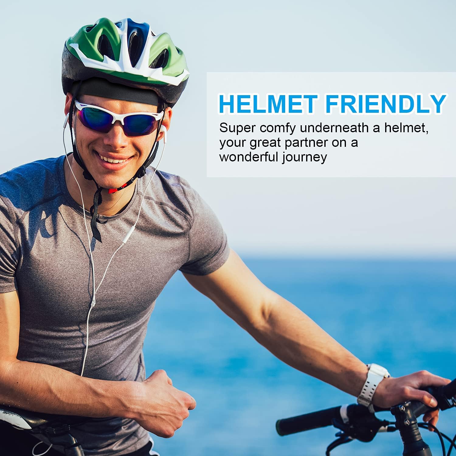 Favofit Headbands for Women & Men, 4 Pack, Premium Non Slip Sweatbands for Sport & Fitness Workout, Unisex Hairband with Fast Moisture Wicking, Fits Under Any Headwear, Black/Army Green/Gray/Navy Blue : Sports & Outdoors